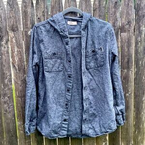 HOLLISTER Men’s size S Grey Hooded Flannel